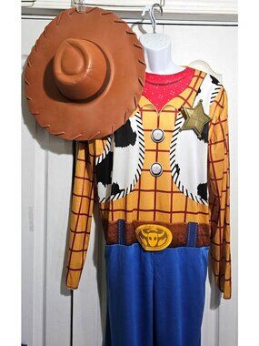 Toy Story Woody Adult Costume Halloween Sheriff Cowboy Hat Disguise Men Plus XXL